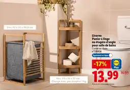 Lidl Livarno panier à linge ou étagère d'angle pour salle de bains offre