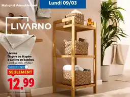 Lidl Livarno étagère ou étagère à paniers en bambou offre