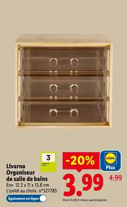 Lidl Livarno organiseur de salle de bains offre