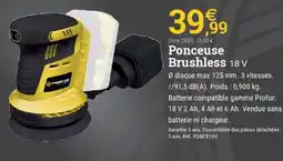 Espace emeraude Ponceuse Brushless 18 V offre