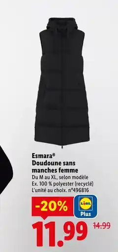 Lidl Esmara doudoune sans manches femme offre