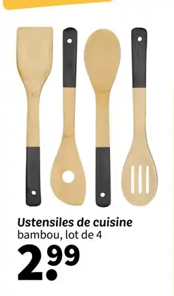 Wibra Ustensiles de cuisine bambou, lot de 4 offre
