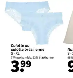 Wibra Culotte ou culotte brésilienne offre