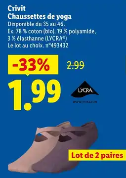 Lidl Crivit Chaussettes de yoga offre