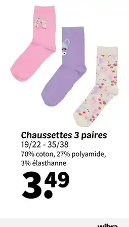 Wibra Chaussettes 3 paires offre