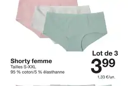 Zeeman Shorty femme offre