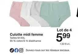 Zeeman Culotte midi femme offre