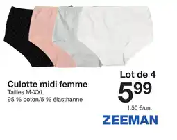 Zeeman Culotte midi femme offre