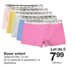 Zeeman Boxer enfant offre