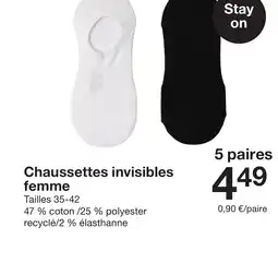 Zeeman Chaussettes invisibles femme offre