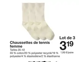 Zeeman Chaussettes de tennis femme offre