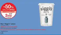 Monoprix Skyr siggi's nature offre