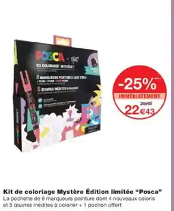 Monoprix Kit de coloriage mystère édition limitée posca offre