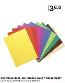 Monoprix Chemises dossiers teintes vives exacompta offre