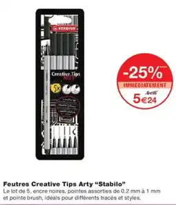 Monoprix Feutres creative tips arty stabilo offre