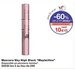 Monoprix Mascara sky high black maybelline offre