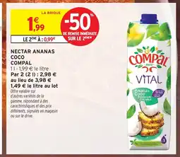 Intermarché Hyper COMPAL Nectar ananas coco offre