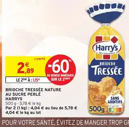 Intermarché Hyper HARRYS Brioche tressée nature au sucre perlé offre