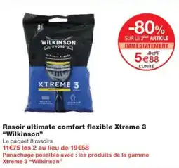 Monoprix Rasoir ultimate comfort flexible xtreme 3 wilkinson offre