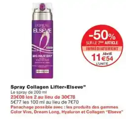 Monoprix Spray collagen lifter elseve offre
