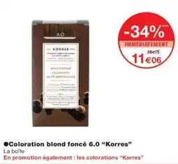Monoprix Coloration blond foncé 6.0 korres offre