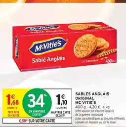 Intermarché Hyper MC VITIE'S Sablés anglais original offre