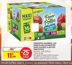 Intermarché Hyper POM'POTES Compotes gourdes les inédits multivariétés sans sucres ajoutés offre