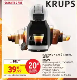 Intermarché Hyper KRUPS Machine a café mini me artic offre