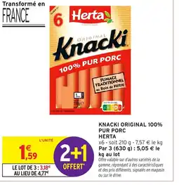 Intermarché Hyper HERTA Knacki original 100% pur porc offre