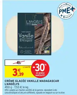 Intermarché Hyper L'ANGÉLYS Crème glacée vanille madagascar offre