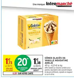 Intermarché Hyper ADÉLIE Cônes glacés x6 vanille nougatine offre