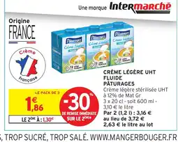 Intermarché Hyper PÂTURAGES Crème légère uht fluide offre