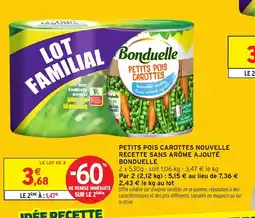 Intermarché Hyper BONDUELLE Petits pois carottes nouvelle recette sans arôme ajouté offre