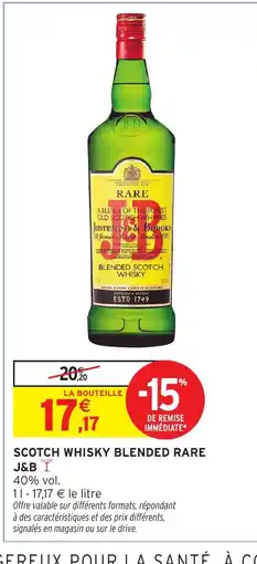 Intermarché Hyper J&B Scotch whisky blended rare offre