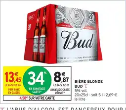 Intermarché Hyper BUD Biere blonde offre