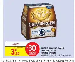 Intermarché Hyper GRIMBERGEN Bière blonde sans alcool 0.0% offre