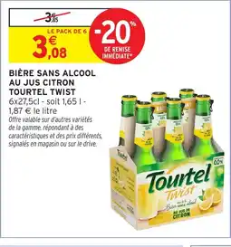 Intermarché Hyper TOURTEL TWIST Bière sans alcool au jus citron offre
