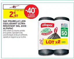 Intermarché Hyper ALFAPAC Sac poubelle lien coulissant ultra- résistant offre