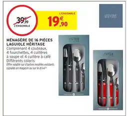 Intermarché Hyper Ménagère de 16 pièces laguiole héritage offre