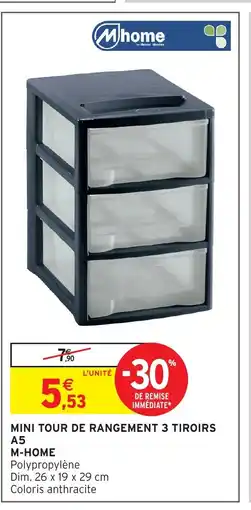 Intermarché Hyper Mini tour de rangement 3 tiroirs offre