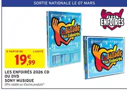 Intermarché Hyper Les enfoirés 2026 cd ou dvd sony musique offre