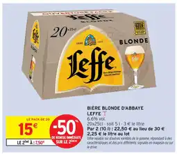 Intermarché Contact LEFFE Bière blonde d'abbaye offre