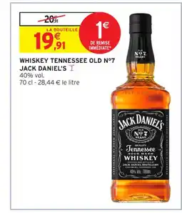 Intermarché Contact JACK DANIEL'S Whiskey tennessee old n°7 offre