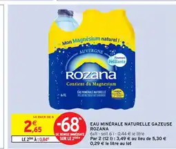 Intermarché Contact ROZANA Eau minérale naturelle gazeuse offre
