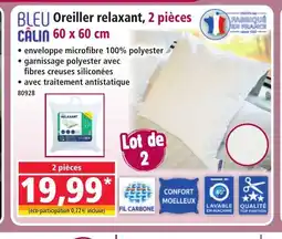 Norma BLEU CALIN Oreiller relaxant, 2 pièces offre
