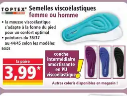 Norma TOPTEX Semelles viscoélastiques femme ou homme offre