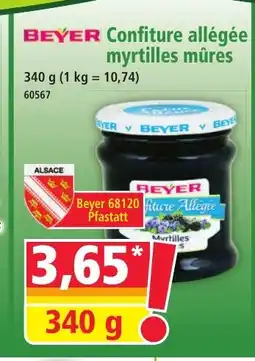 Norma BEYER Confiture allégée myrtilles mûres offre