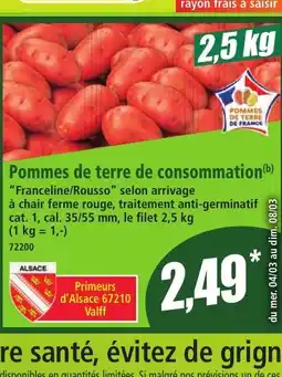 Norma Pommes de terre de consommation offre