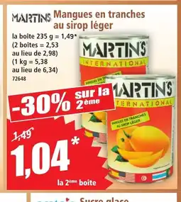 Norma MARTINS Mangues en tranches au sirop léger offre