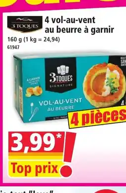 Norma 3 TOQUES 4 vol-au-vent au beurre à garnir offre